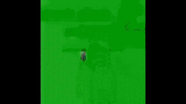 a man is standing in front of a green screen .