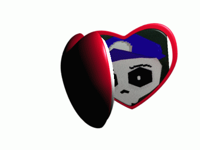 a heart shaped item with a skull face on it