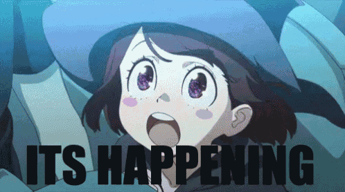 a picture of a girl with the words " it 's happening " on the bottom
