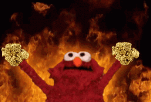 Elmo Fire Elmo GIF - Elmo Fire Elmo Gold GIFs