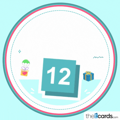 a birthday card that says happy birthday with the number 12