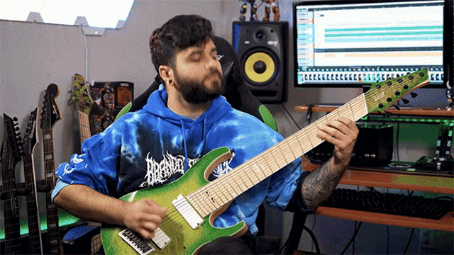 Playing The Guitar Andrew Baena GIF - Playing The Guitar Andrew Baena Ohms GIFs
