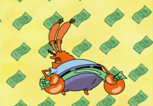 Me Krabs GIF - Spongebob Raining Money Money GIFs