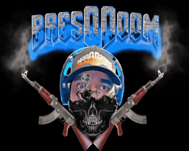 a man wearing a mask and a helmet with the word presnoom written above him