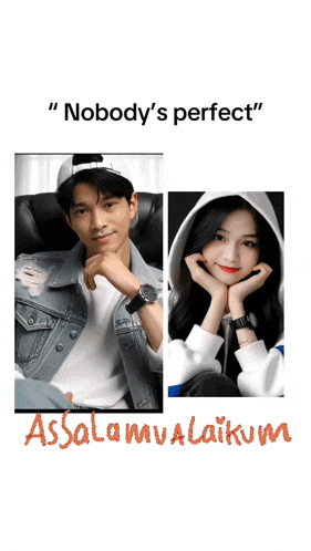 a poster that says " nobody 's perfect " and has a picture of a man and a woman