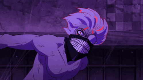 a cartoon character with a mask on his face