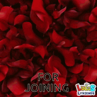 the words thank you for joining are on a red background