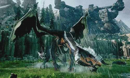 a video game screen shows a dragon with the word skyrim on the bottom