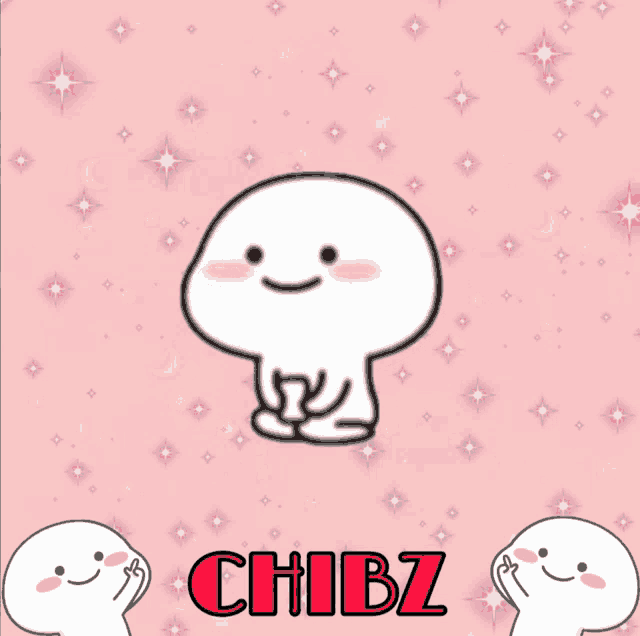 a cartoon character with the word chibz in red