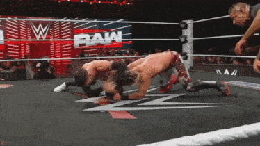 two wrestlers are in a ring with a netflix logo on the floor