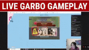 a live garbo gameplay is shown on a computer screen