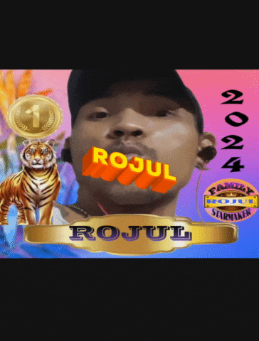 a picture of a man with a tiger and the name rojul