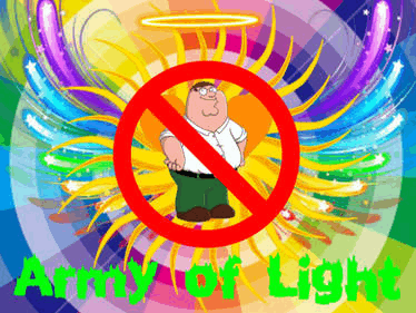 Peter Griffin Anti Quahog GIF - Peter Griffin Anti Quahog Army Of Light GIFs