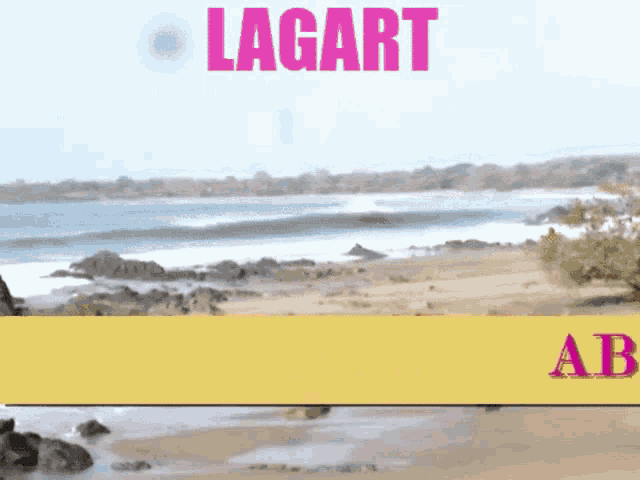 a picture of a beach with the word lagart on the top