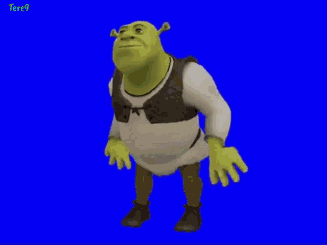 shrek from shrek is dancing and saying goodnight