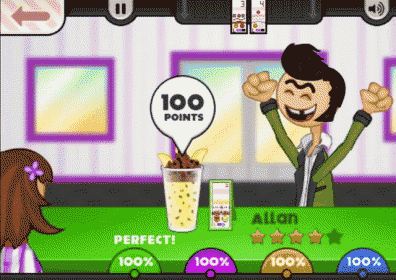 a cartoon character with a speech bubble that says 100 points on it
