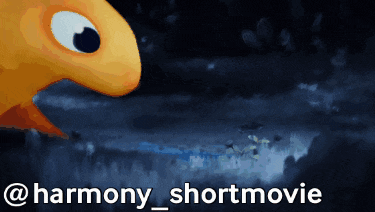 a picture of a fish with the words harmony short movie below it