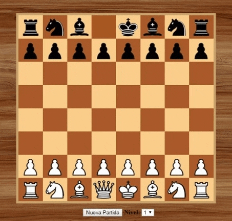a chess board with a new partida button