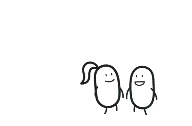 a green congratulations speech bubble with two cartoon characters