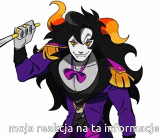 a drawing of a troll with the words moja reakcja na ta informacje underneath it
