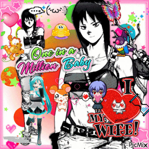 a picture of a girl with the words one in a million baby on it