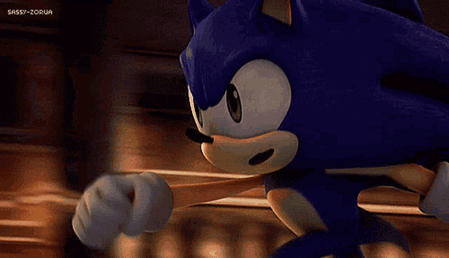a close up of a sonic the hedgehog running in a video game