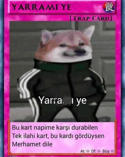a picture of a dog on a card that says yarrami ye