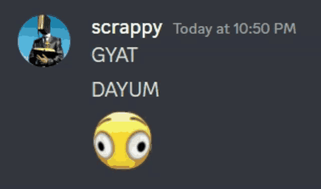 a screenshot of scrappy today at 10:50 pm with a smiley face