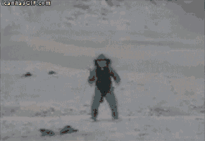 a person is standing in front of a large explosion and the website icanhasgif.com is visible