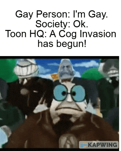 a cartoon character with glasses says gay person i 'm gay