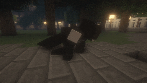 a minecraft character is laying on the ground
