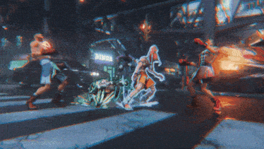 a diner sign is visible in the background of a video game