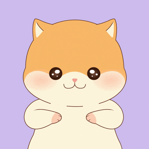a cartoon of a cat with pink hearts coming out of its eyes