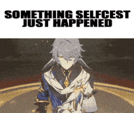a picture of a boy with the words something selfcest just happened above him