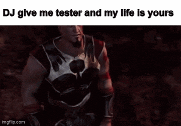 a screenshot of a video game with the caption dj give me tester and my life is yours ..