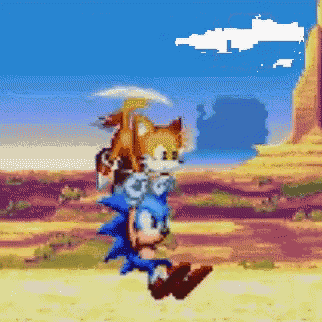 sonic the hedgehog and tails are playing a video game