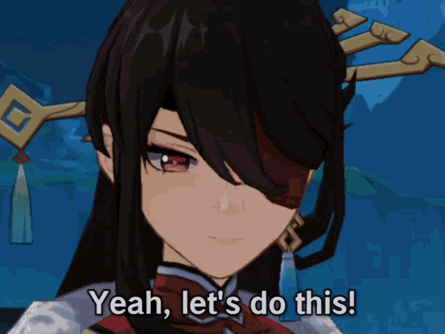 a girl in a video game says yeah let 's do this