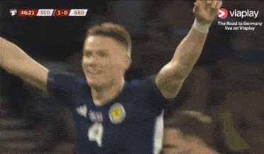 a soccer game between scotland and geo is being broadcast on viaplay