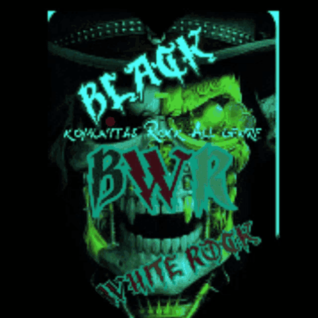 a skull with a cowboy hat and the word black on it