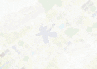 a cartoon cat is flying over a city
