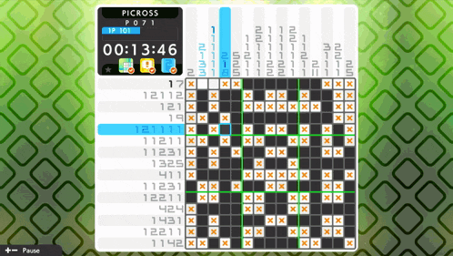 a screenshot of a game called picross p071