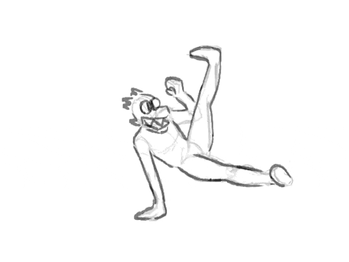 a black and white drawing of a person doing a handstand with their legs crossed .