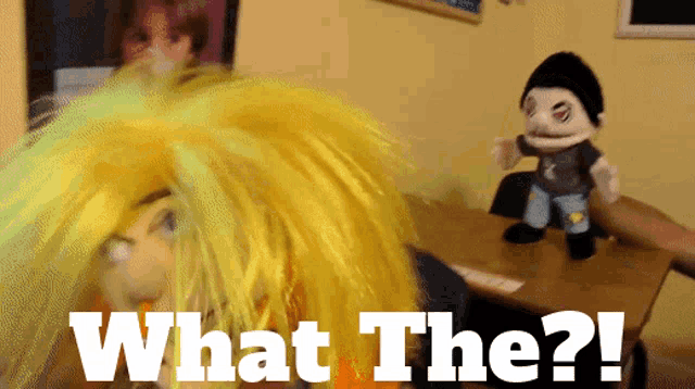 a picture of a puppet with the words what the written below it