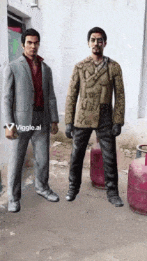 two men standing next to each other with the words viggle.ai on the bottom left
