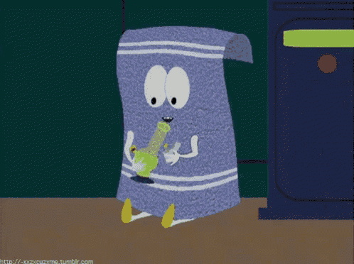 a cartoon of a towel smoking a bong