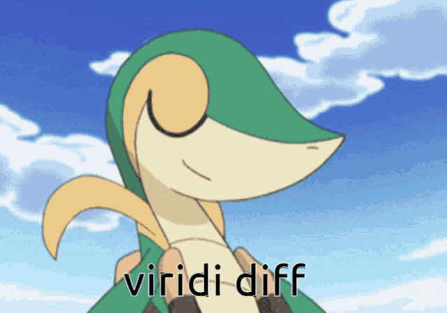 a cartoon of a snake with the words viridi diff on it