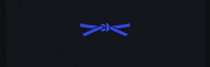 a blue symbol on a black background that looks like a butterfly