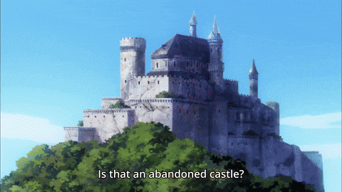 a large castle on top of a hill with the question is that an abandoned castle