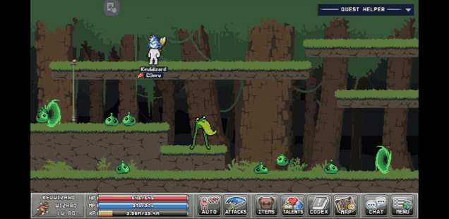 a screenshot of a video game with a frog named knucklehead
