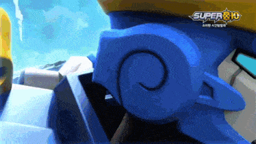 a cartoon of a robot with super written on the bottom